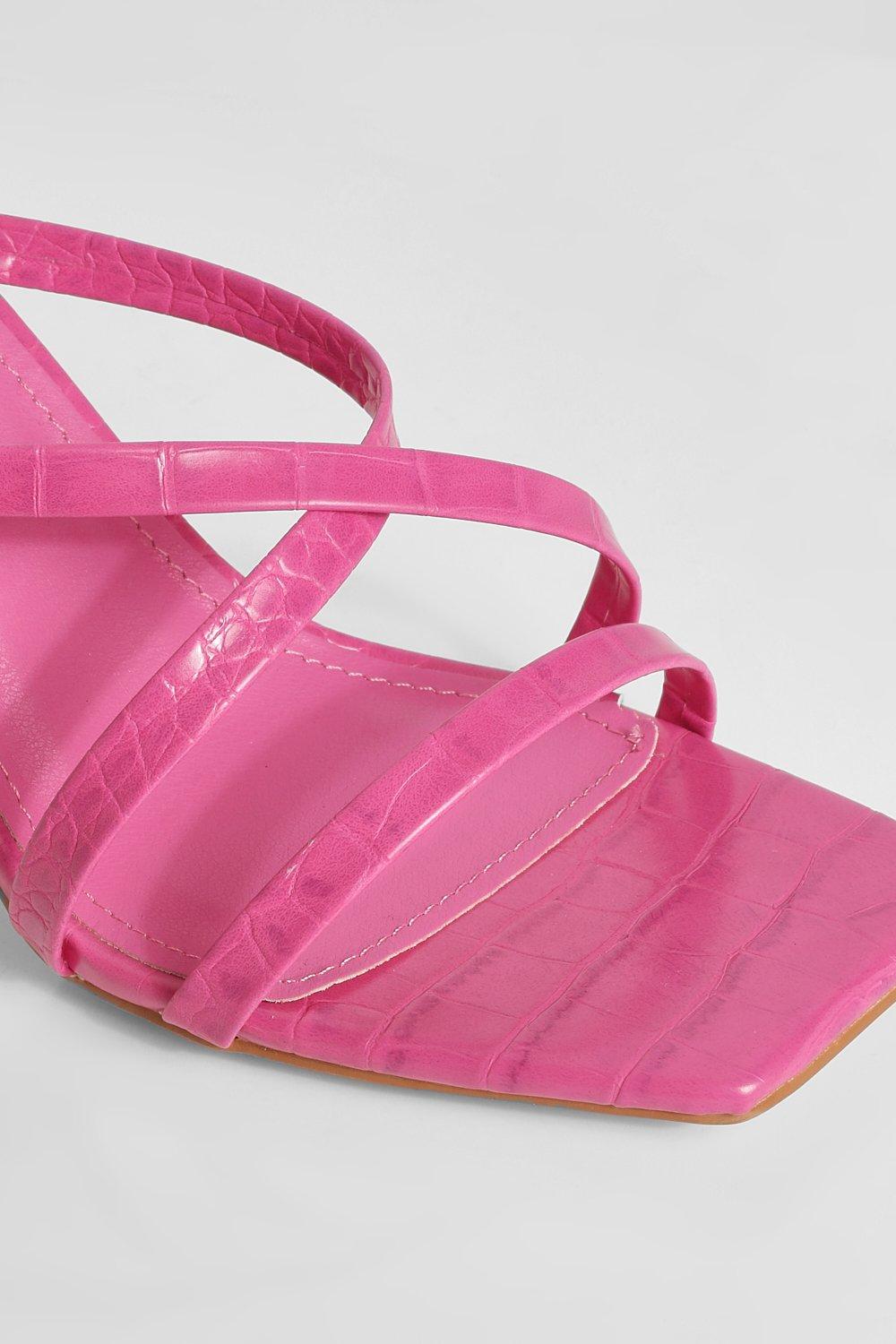 Pink croc online heels